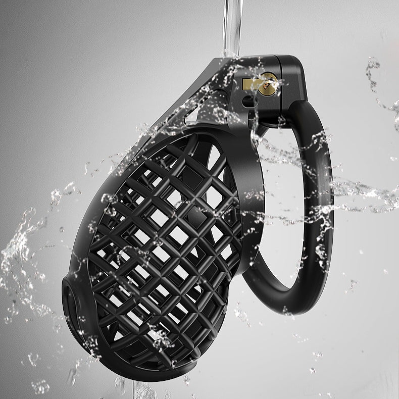 Black Hollow-Mesh Chastity Cage