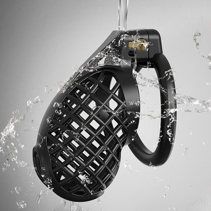 Black Hollow-Mesh Chastity Cage