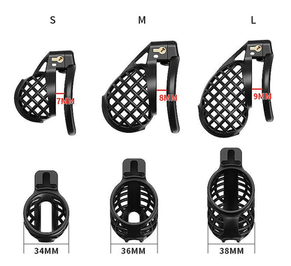 Black Hollow-Mesh Chastity Cage