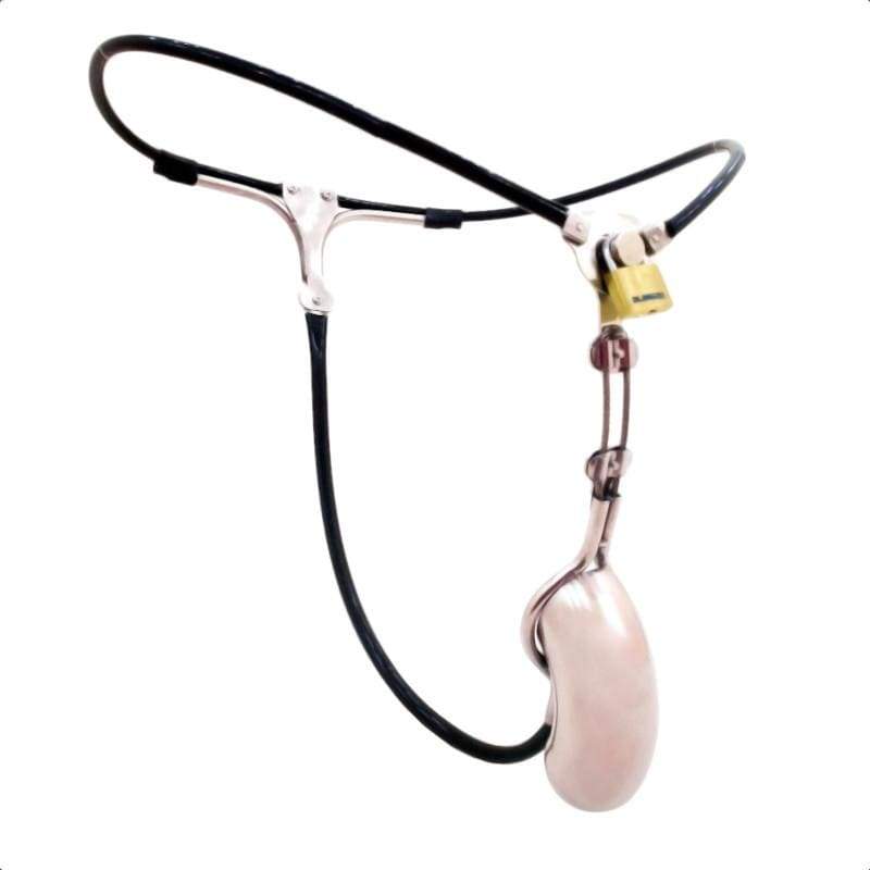 Cable-Waist Solid-Shield Male Chastity Belt