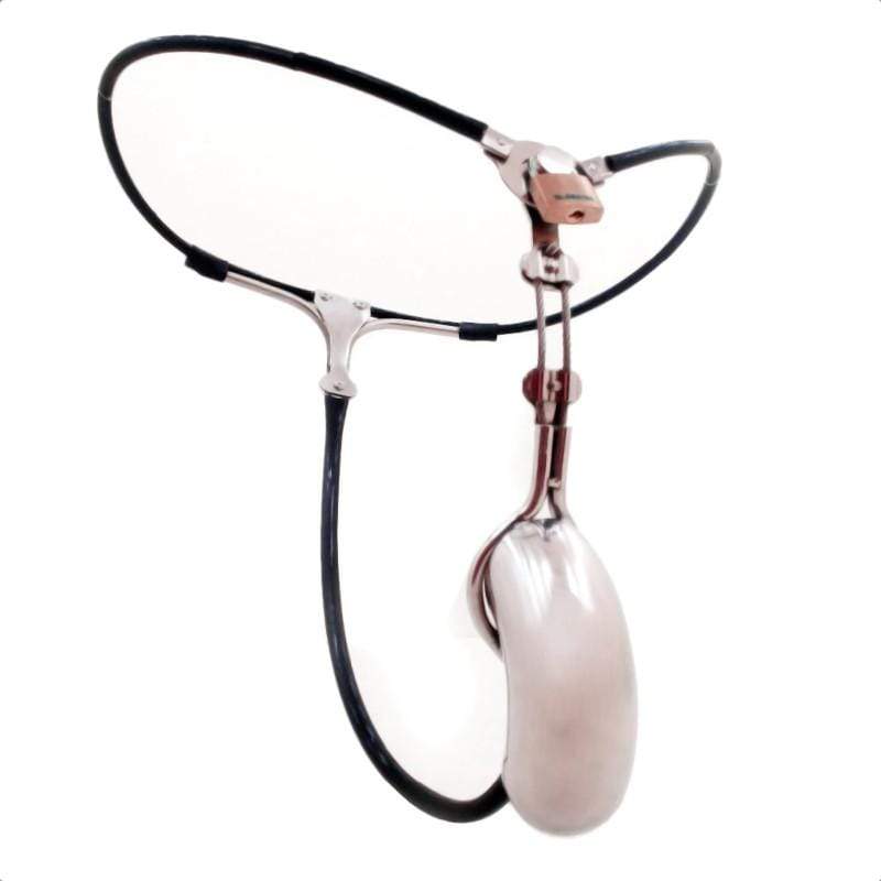 Cable-Waist Solid-Shield Male Chastity Belt