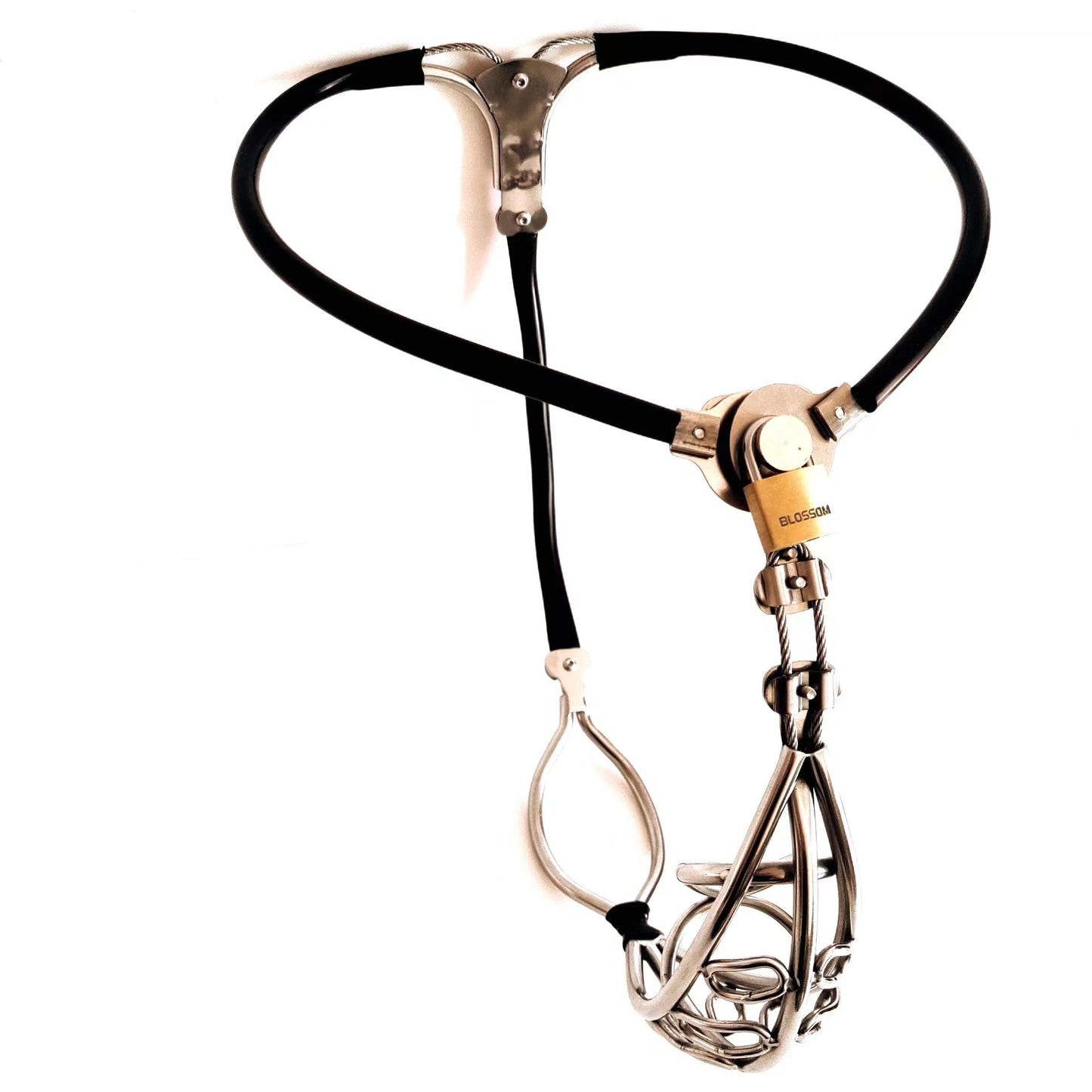 Open-Cage Cable-Waist Male Chastity Belt