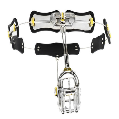 Clip-Cage Cable-and-Panel Chastity Belt