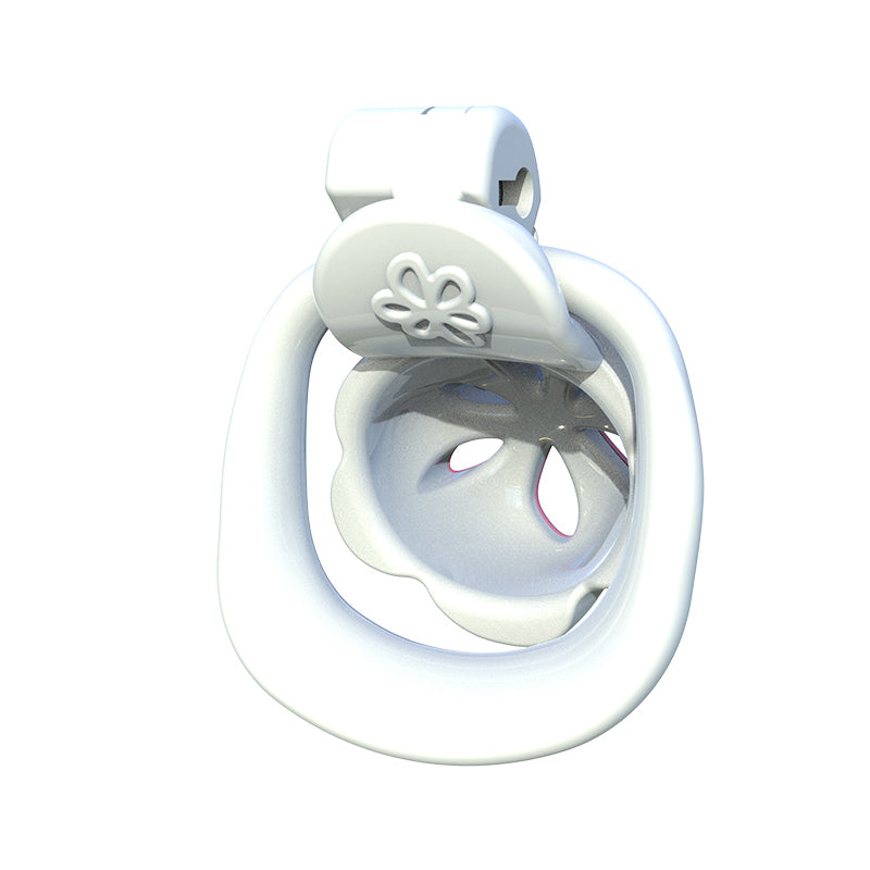 Three-Ring-Size Flower-Front Chastity Cage