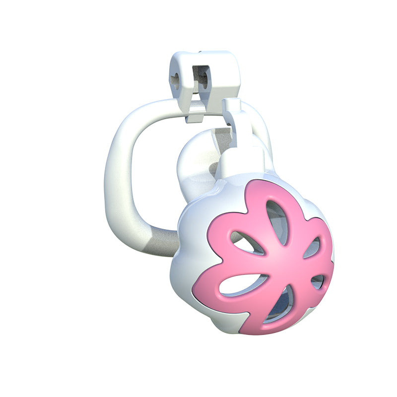 Three-Ring-Size Flower-Front Chastity Cage