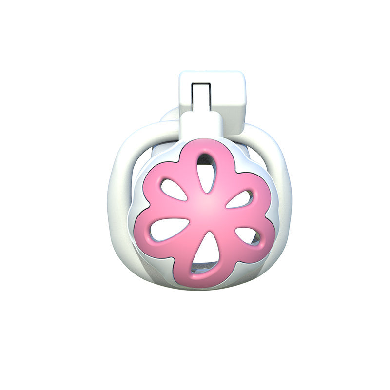 Three-Ring-Size Flower-Front Chastity Cage
