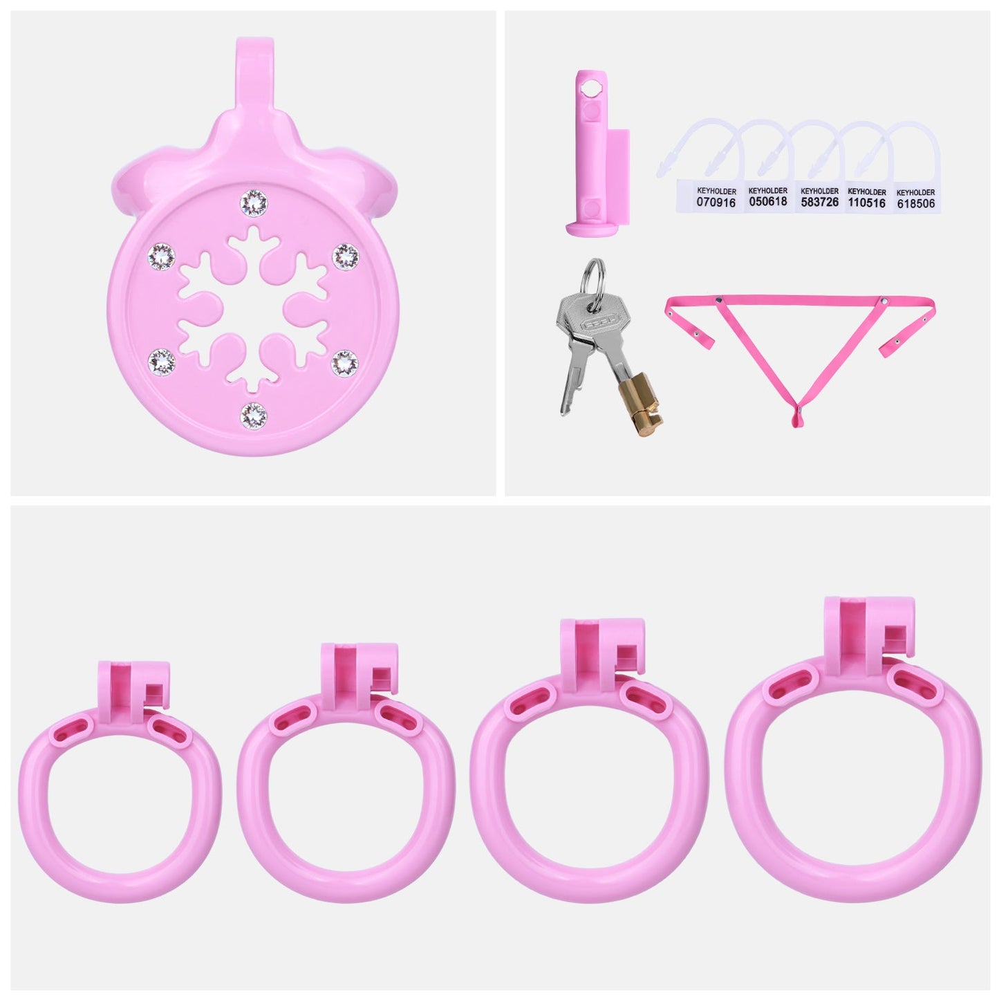 Snowflake Diamond-Accent Flat Chastity Cage