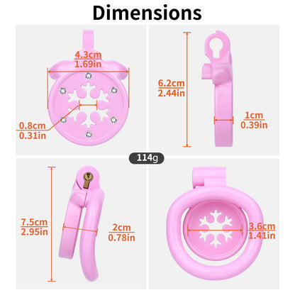 Snowflake Diamond-Accent Flat Chastity Cage