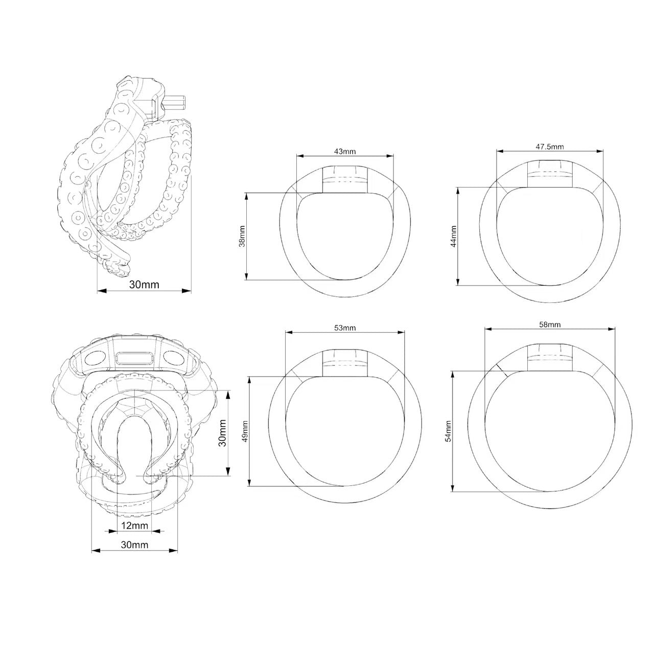 Kraken Tentacle Two-Color Chastity Cage