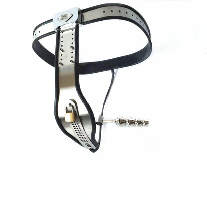 Female Adjustable Waist T Type Stainless Steel Chastity Belt