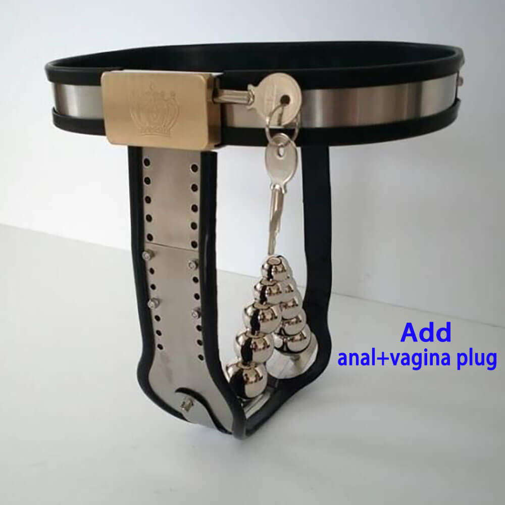 Panel-Front Adjustable Female Chastity Belt
