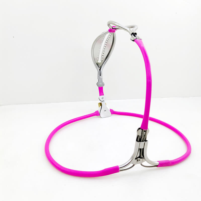 Curved-Shield Cable-Waist Female Chastity Belt
