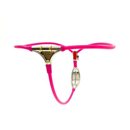 Oval-Shield Cable-Waist Female Chastity Belt
