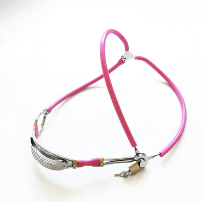 Oval-Shield Cable-Waist Female Chastity Belt