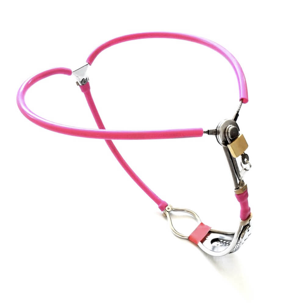 Oval-Shield Cable-Waist Female Chastity Belt