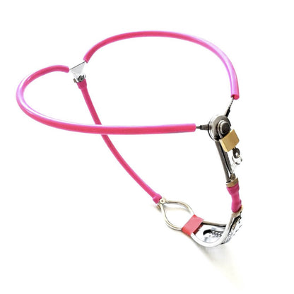 Oval-Shield Cable-Waist Female Chastity Belt