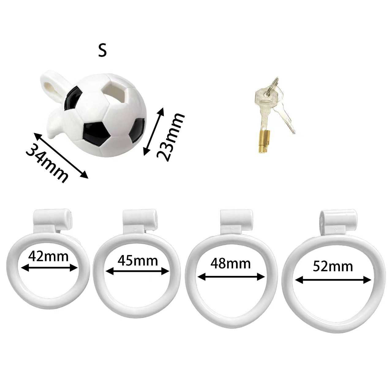 World Cup Football Chastity Cage in Two Lengths