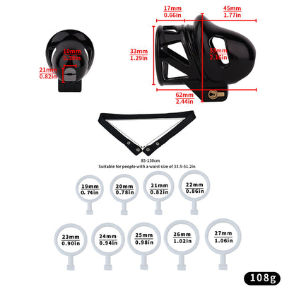 Hooded Glans Chastity Cage With Belt Option