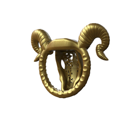 Detachable Horn Goat Chastity Cage
