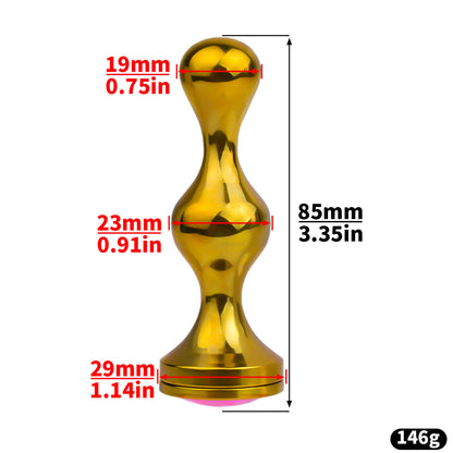 Golden Short Smooth Stainless Steel Mamba Cage with Belt dimensions showing 19mm, 0.75in, 23mm