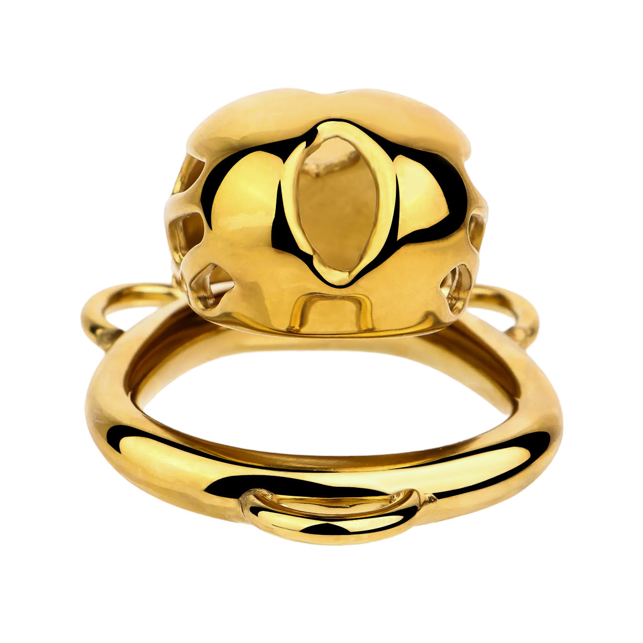 Golden Short Smooth Stainless Steel Mamba Cage with Belt in alternate gallery view 9