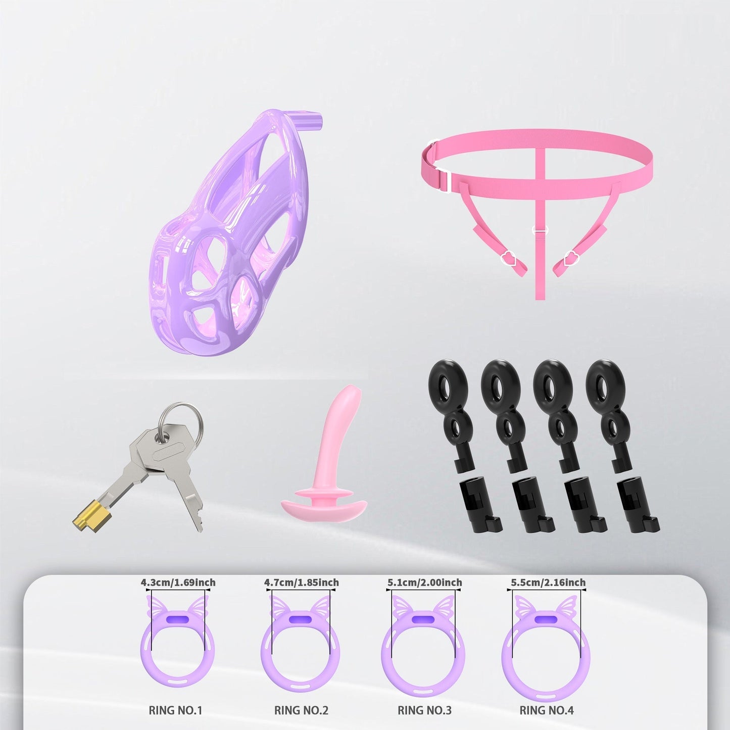 Invisible Cobra Chastity Cage With Silicone Ring 45