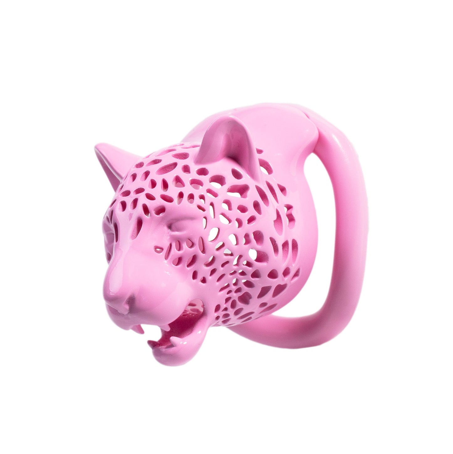 Leopard Print Head Chastity Cage