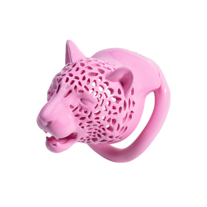 Leopard Print Head Chastity Cage