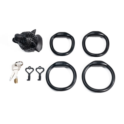 Leopard Print Head Chastity Cage