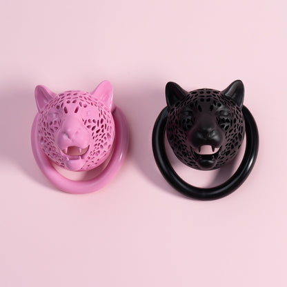 Leopard Print Head Chastity Cage