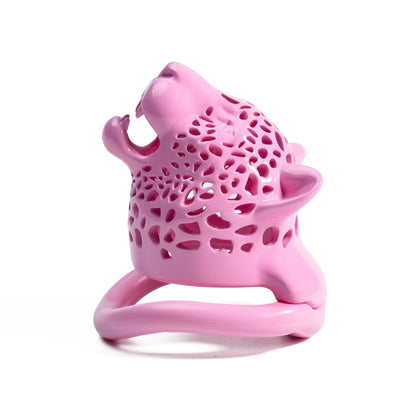 Leopard Print Head Chastity Cage