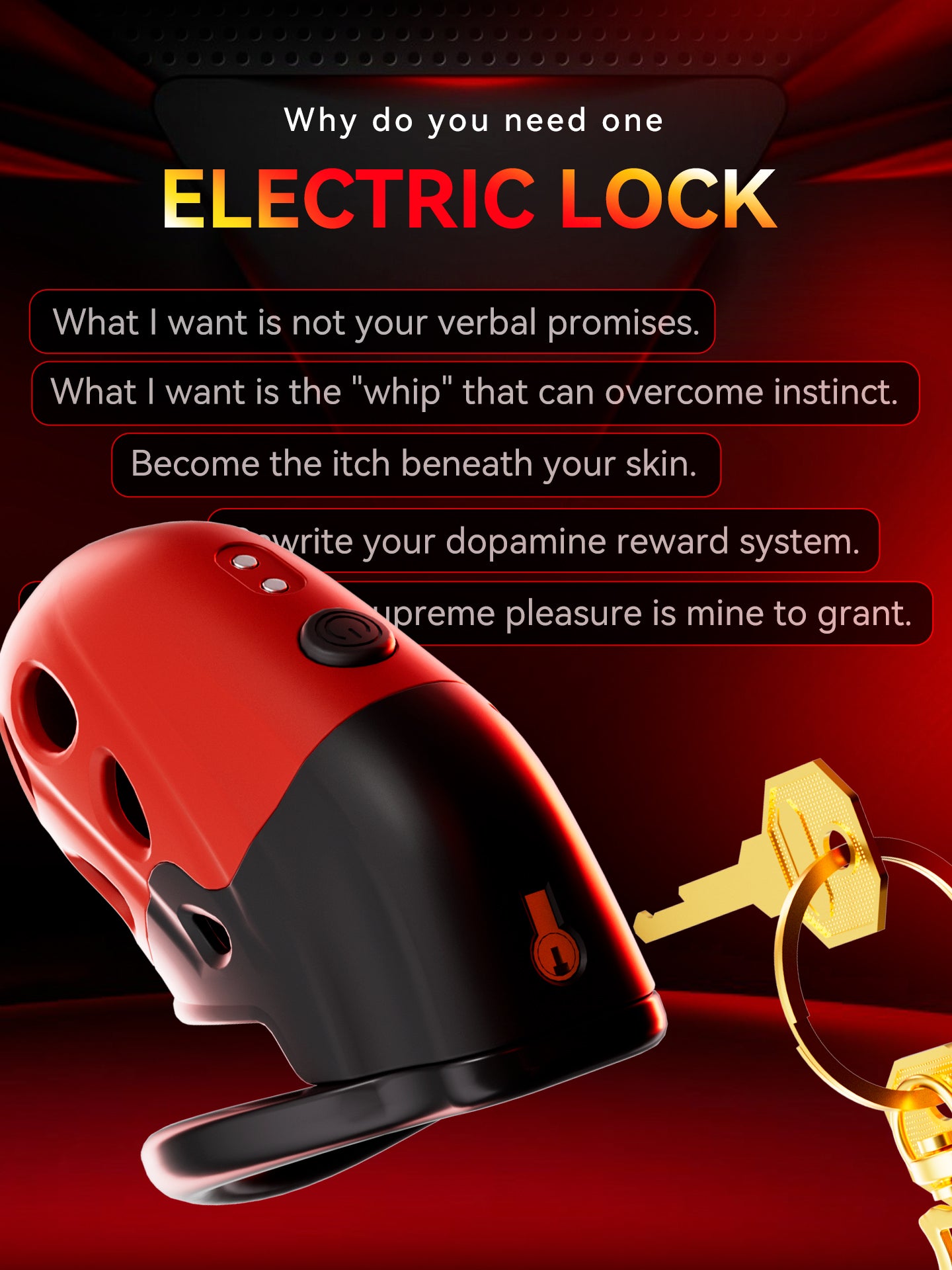 Lockink Retractable Electric Shock Vibrating Chastity Cage