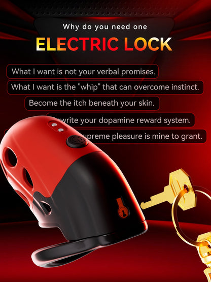 Lockink Retractable Electric Shock Vibrating Chastity Cage