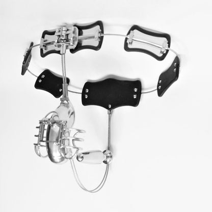 Underwear-Frame Male Chastity Belt with Anal Plug
