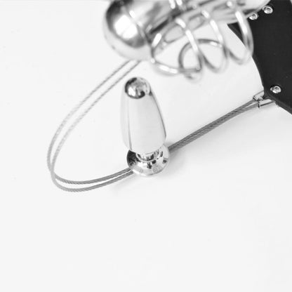 Underwear-Frame Male Chastity Belt with Anal Plug