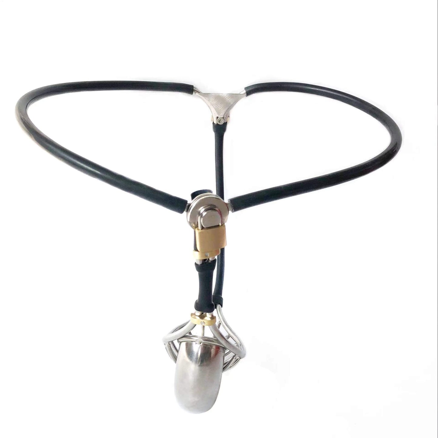 Semi-Hollow Cable-Waist Male Chastity Belt