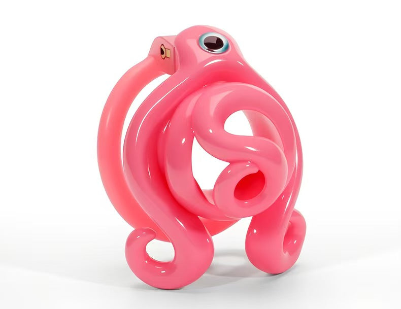 Octopus Motif Three-Color Chastity Cage