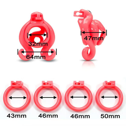 Octopus Motif Three-Color Chastity Cage