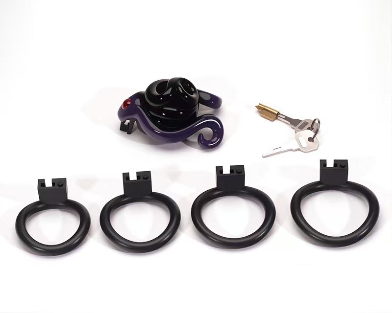 Octopus Motif Three-Color Chastity Cage