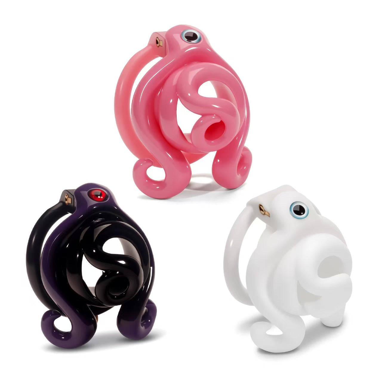 Octopus Motif Three-Color Chastity Cage