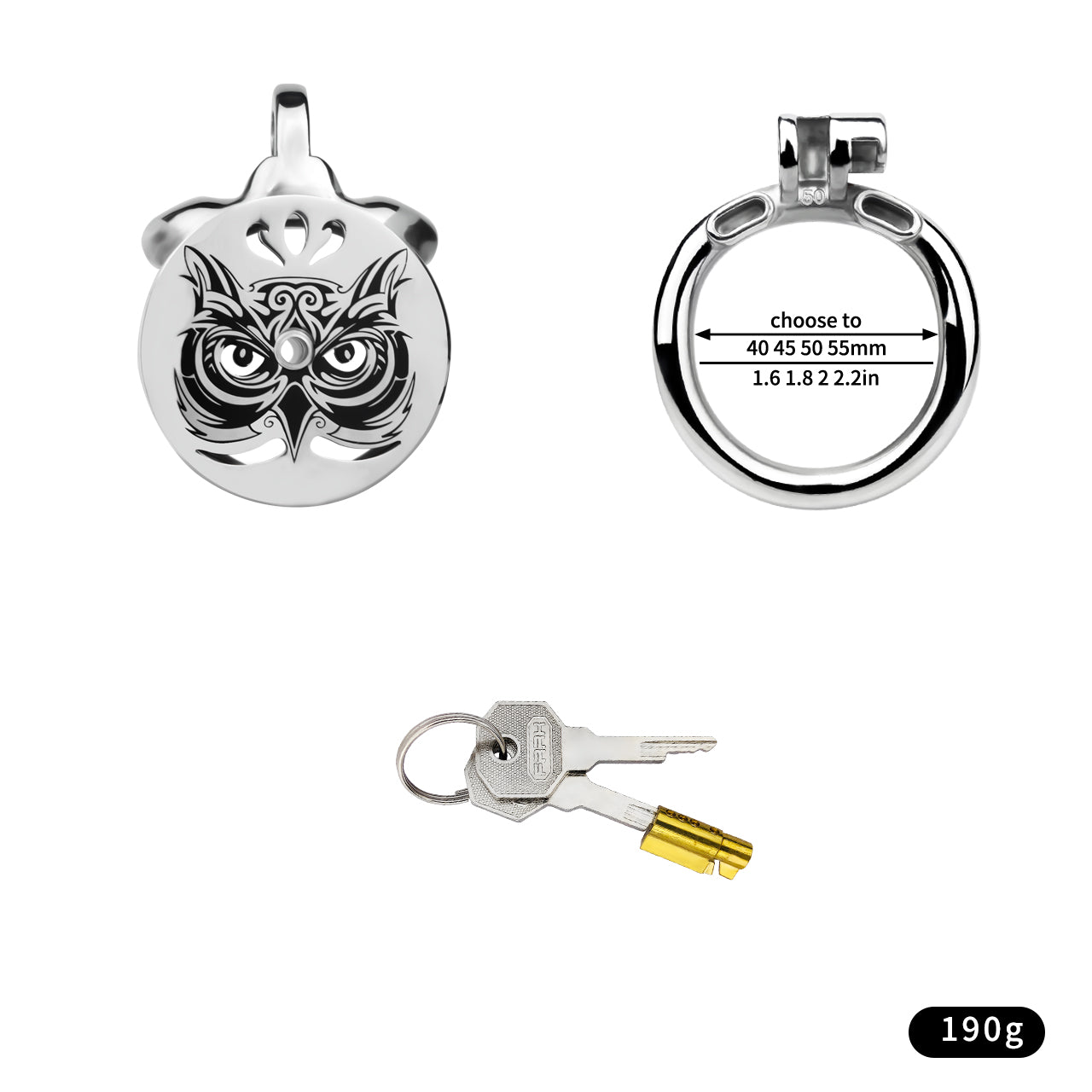 Owl Flat Chastity Cage - 9