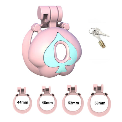 Q Peach Three-Color Chastity Cage