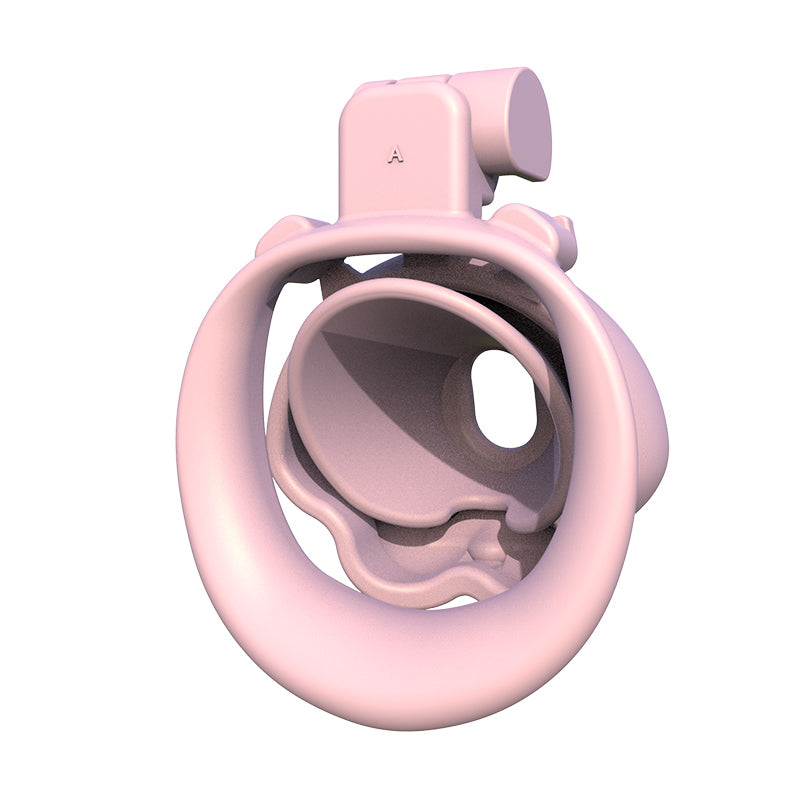 Q Peach Three-Color Chastity Cage