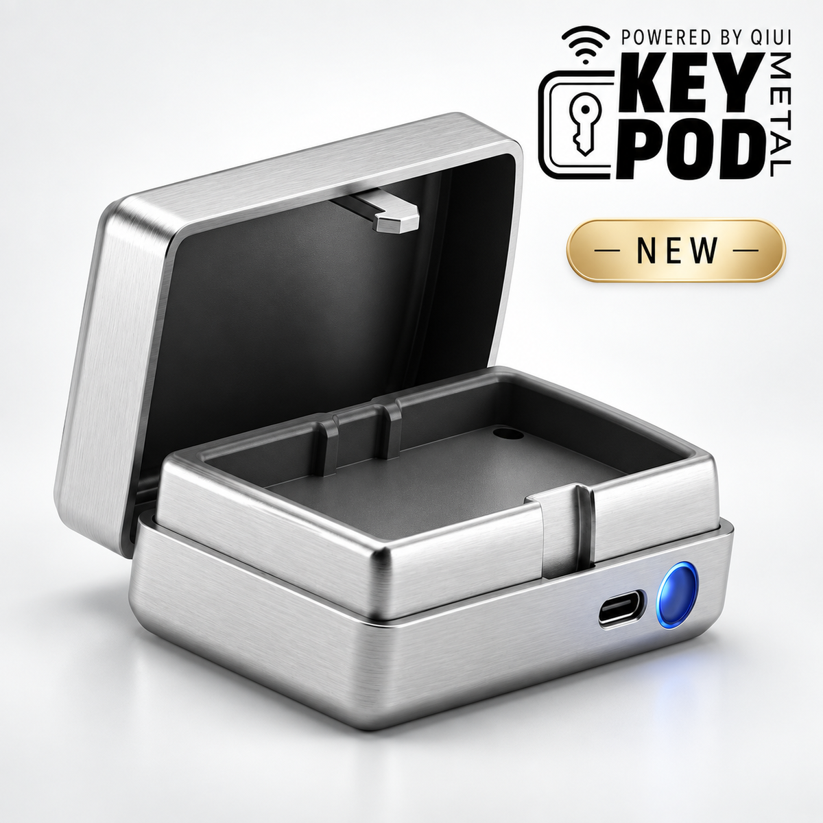 QIUI AI Keyholder Metal Key Pod – Smart App-Controlled Key Box