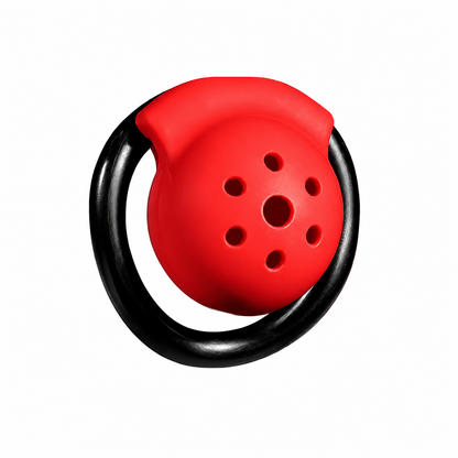 Red & Black Dome Chastity Cage