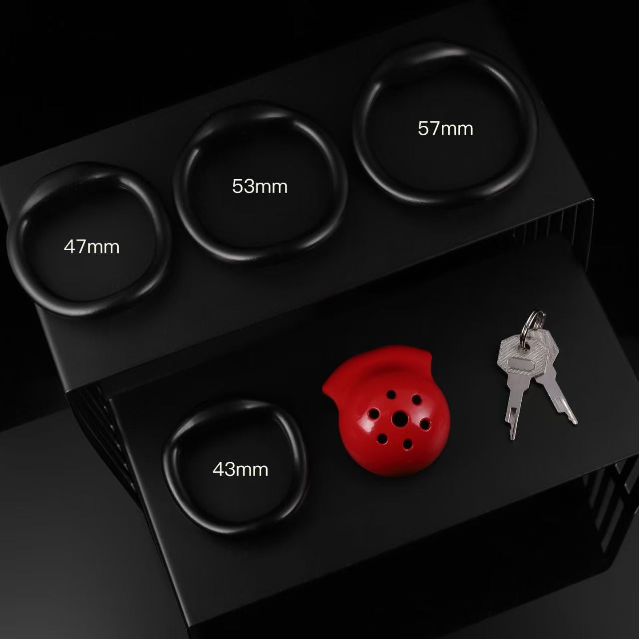 Red & Black Dome Chastity Cage