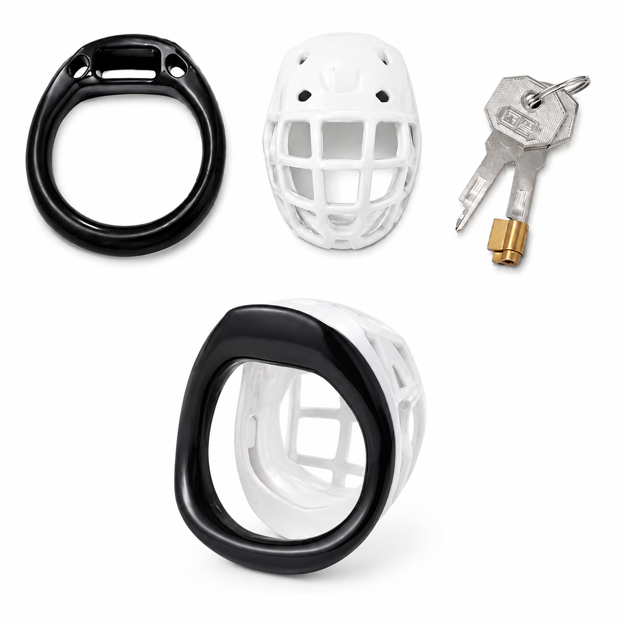 Rugby Helmet Three-Color Chastity Cage