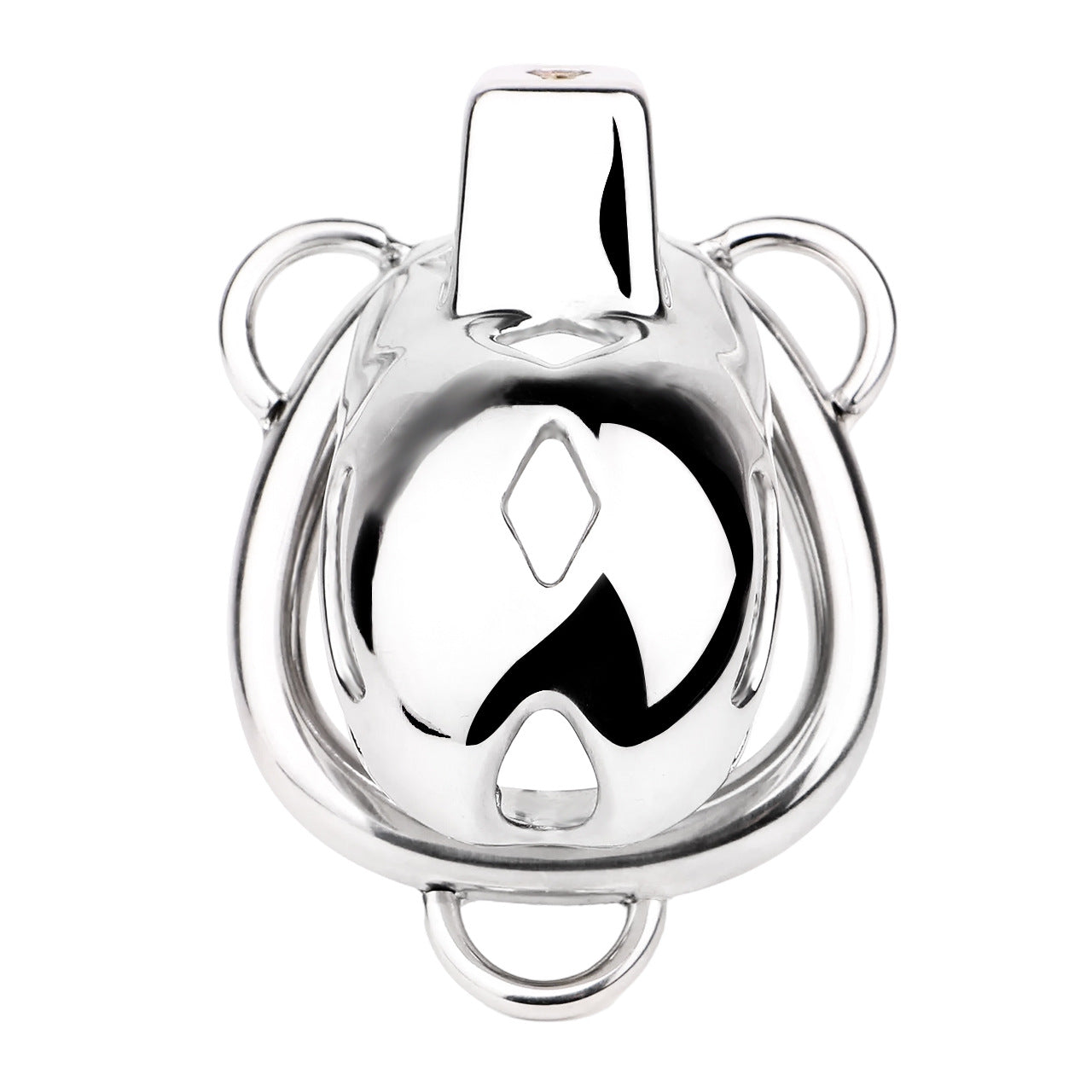 Short Smooth Stainless Steel Mamba Cage with Belt in alternate gallery view 10