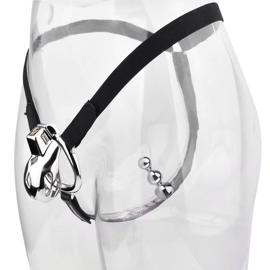Short Smooth Stainless Steel Mamba Cage with Belt in the main gallery view