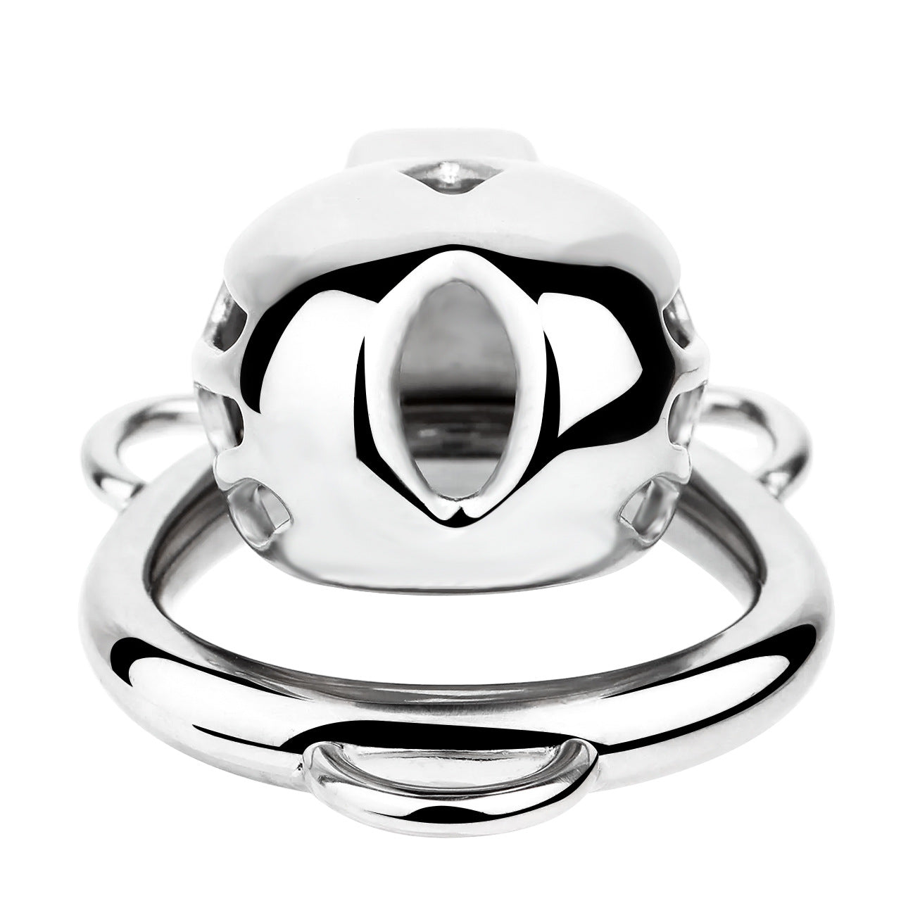 Short Smooth Stainless Steel Mamba Cage with Belt in alternate gallery view 6